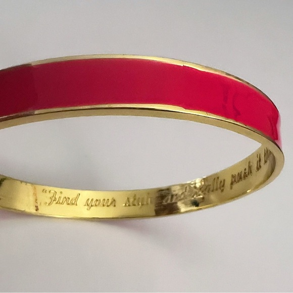 Liz Claiborne Gold Tone and Pink Bangle - Picture 2 of 5
